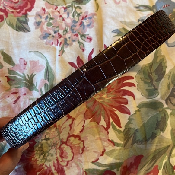 RALPH LAUREN sz Medium Reptile Embossed Leather Belt Width 1.5" Elegant Classic - Picture 6 of 16